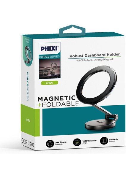 Force CH20 1080 Ayarlanabilen Yapışkanlı Manyetik Magsafe Araç Tutucu - Telefon Tutucu fırsatları