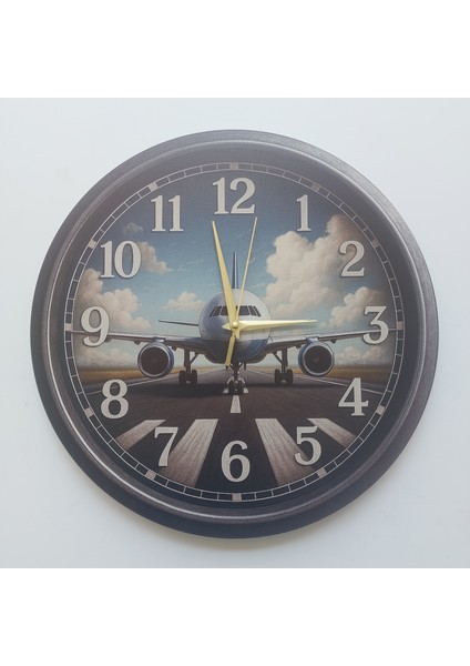 Yolcu Uçak Temalı Duvar Saati Pilot - Havacı - Uçak Tutkunu