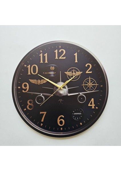 Yolcu Uçak Temalı Duvar Saati Pilot - Havacı - Uçak Tutkunu