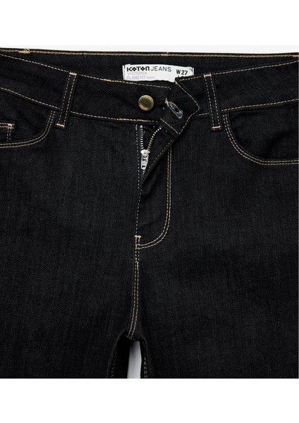 Flare Yüksek Bel Ispanyol Paça Koyu Indigo Kadın Jean Pantolon 6WAL40015MD indirimleri