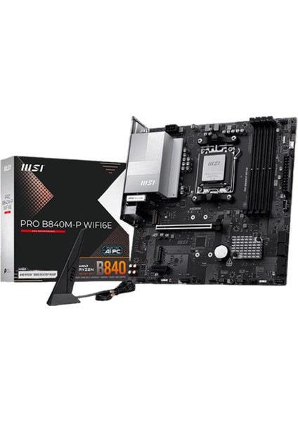 Msı Pro B840M-P WIFI6E Amd B840 Soket Am5 Ddr5 8000MHZ(OC) M.2 Anakart