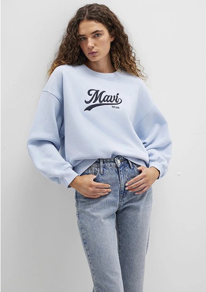 Mavi Logo Baskılı Mavi Sweatshirt 1S10419-70813 modelleri
