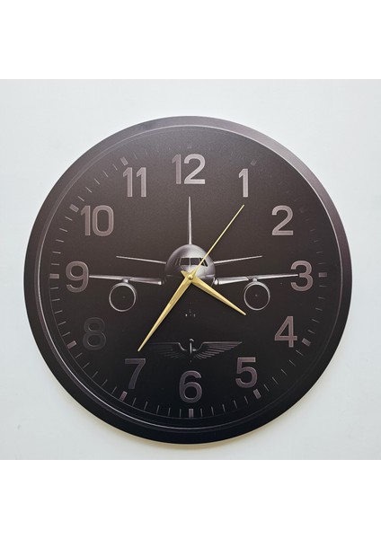 Yolcu Uçak Temalı Duvar Saati Pilot - Havacı - Uçak Tutkunu