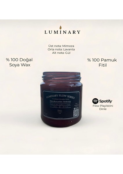 Spotify Listeli Meditasyon Mum – Yavaşlama & Kendine Dönüş - Luminary Flow Series