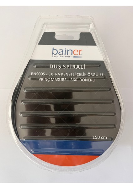 - Çelik Örgülü - Parlak Extra Kenetli Duş Spirali - 150 cm (360° Dönebilen Başlık - Pirinç Somun) modelleri