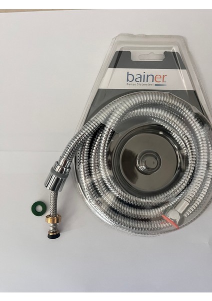 - Çelik Örgülü - Parlak Extra Kenetli Duş Spirali - 150 cm (360° Dönebilen Başlık - Pirinç Somun) fırsatları