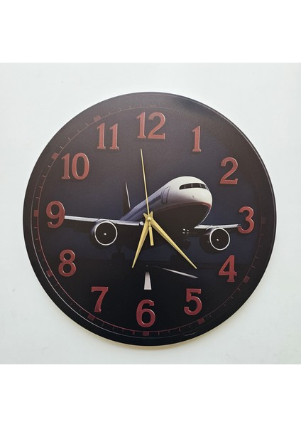 Yolcu Uçak Temalı Duvar Saati Pilot - Havacı - Uçak Tutkunu
