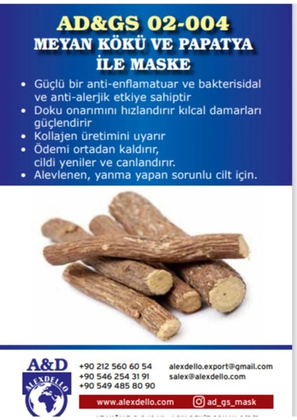 Meyan Kökü ve Papatya ile Maske fiyatları