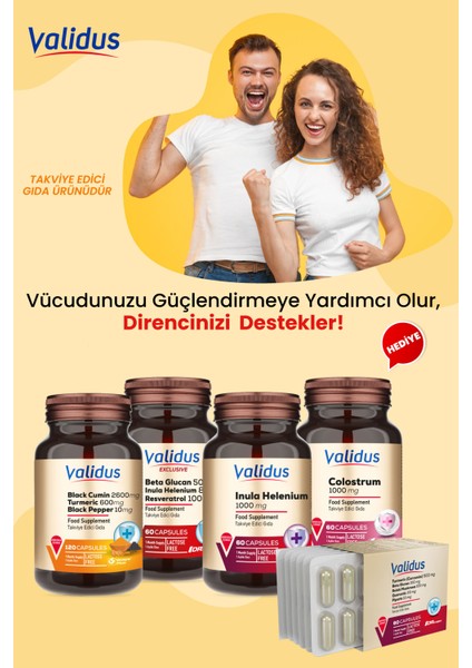 Longevity Vital Set - Curcumin - Black Cumin - Beta Glucan - Inula Helenium - Colostrum