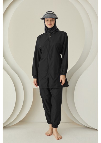 Siyah Modern Tesettür Mayo