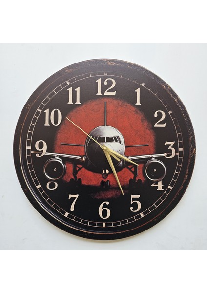 Yolcu Uçak Temalı Duvar Saati Pilot - Havacı - Uçak Tutkunu