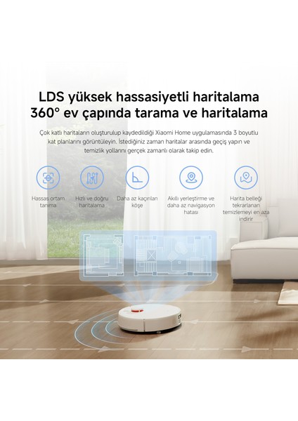 Robot Vacuum H40 Akıllı Robot Süpürge + Mop 10000PA (Xiaomi Türkiye Garantili)