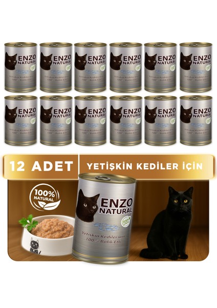 Natural Balık Etli Yaş Kedi Maması 410 gr x 12
