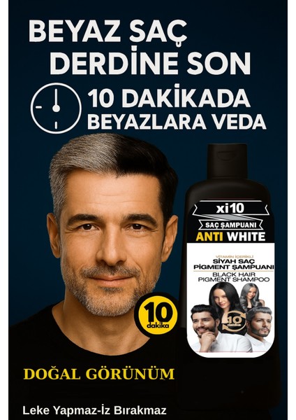 (Black/Siyah) Beyaz Kapatıcı Şampuan, Saç Siyahlaştıran Şampuan (Anti White Formula) 300 Ml. fiyatları