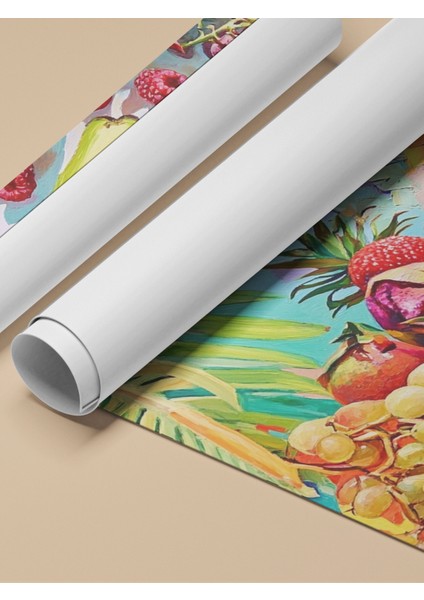 Çerçevesiz Poster, Tropikal Meyve Dilimleri Üstten Görünüm, Mutfak Dekoru Poster No: 110127 fırsatları