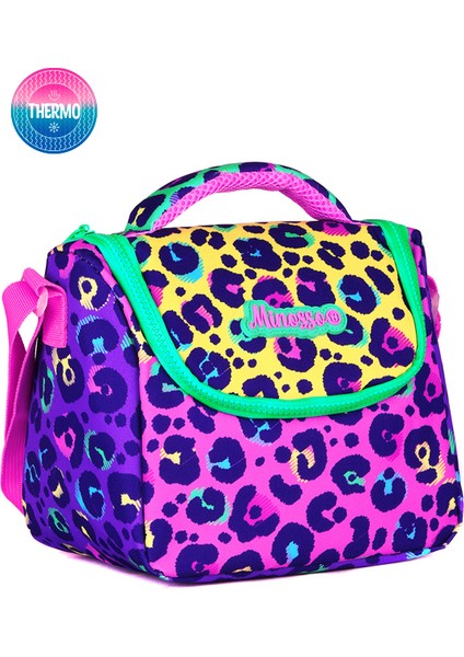 Renkli Leopar Desenli Kız Çocuk Thermo Beslenme Çantası 3002 fiyatları