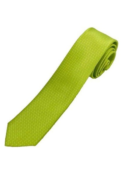 Fıstık Yeşili Kendinden Desenli Kravat