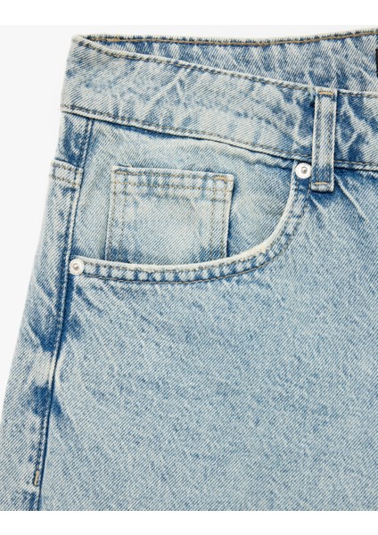 Normal Bel Pamuklu Vintage Straight Fit Jean Pantolon fırsatları