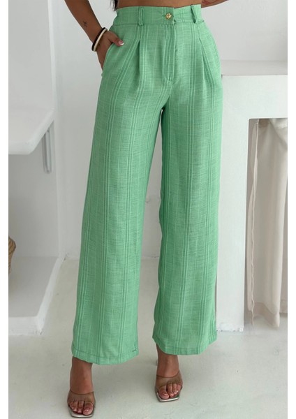 Çizgili Kumaş Yelek Takım Yeşil indirimleri