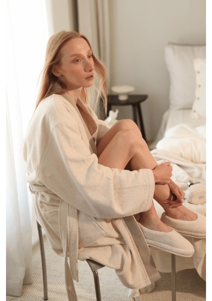 Travertine Kadın Bornoz L/xl Bej