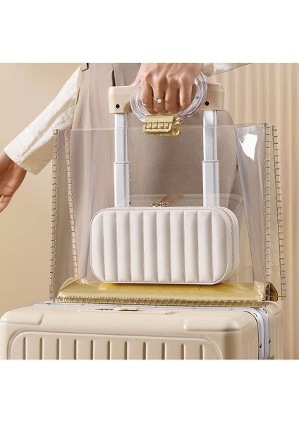 Portatif Takı Saklama Kutusu Deri Aynalı Yüzük, Küpe ve Kolye Organizeri fırsatları