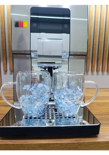 1 Adet Gerçekçi Çiçek Tasarım Çift Cidarlı Cam Kupa, Sıcak ve Soğuk Içecek Bardağı 350 ml fiyatları