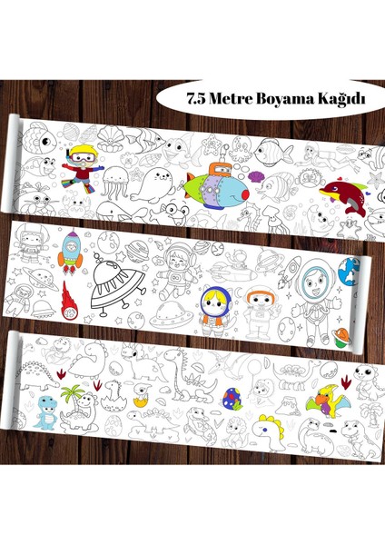 Uzay Denizaltı Dinolar 3'lü Set Dev Boyama Kağıdı | Özel Gün Hediye | Eğitici Oyuncak fırsatları