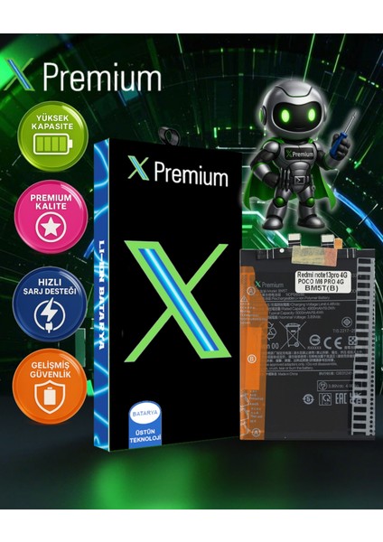 Xpremium Xiaomi Redmi Note 13 Pro (BM5T) Batarya – 5000 Mah Süper Yüksek Kapasiteli Güçlendirilmiş Pil
