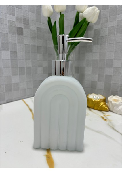 450 ml Tezgah Üstü Cam Gökkuşağı Tasarımlı Sıvı Sabunluk modelleri