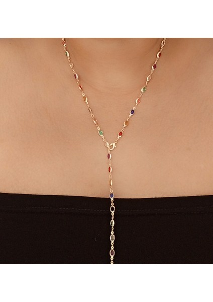 Pirinç Gold Damla Y Kolye 60CM