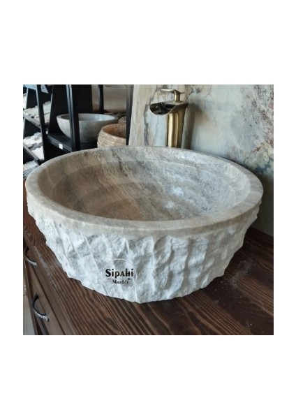 Gümüş Traverten Içi Katmanlı Lavabo fiyatları