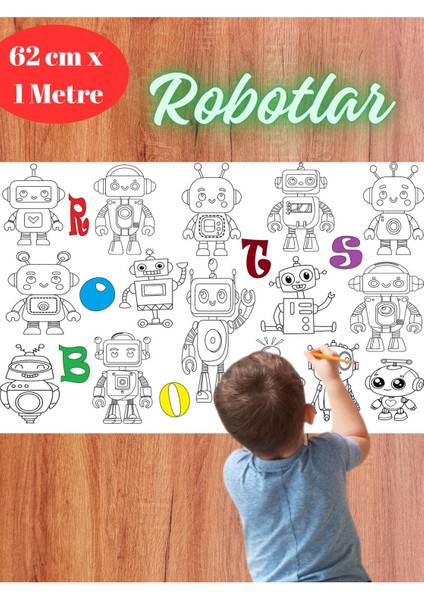 7'li Set Gezegen-Su Altı-Dino-Ejderha-Taşıt-Robot-Meyve ve Sebze Dev Boyama Kağıdı | Oyuncak, Kitap modelleri