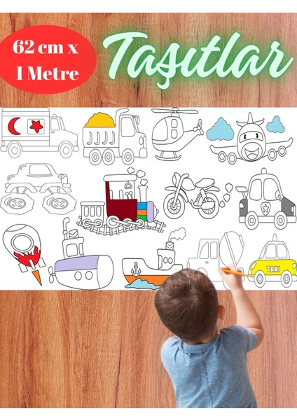 7'li Set Gezegen-Su Altı-Dino-Ejderha-Taşıt-Robot-Meyve ve Sebze Dev Boyama Kağıdı | Oyuncak, Kitap indirimleri