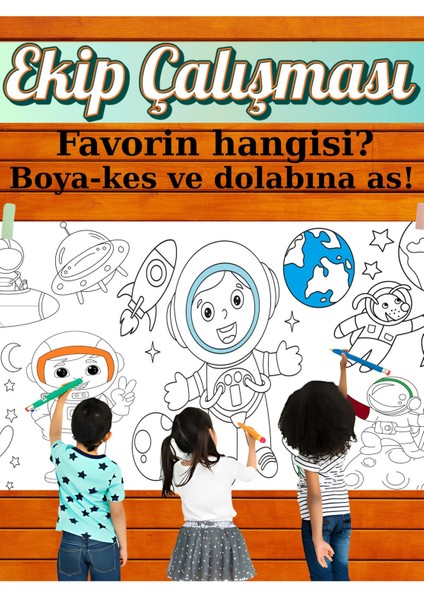 Uzay Kaşifleri 1 2.5 M Dev Boyama Kağıdı | Doğum Günü Partisi, Eğlenceli Oyuncak fiyatları
