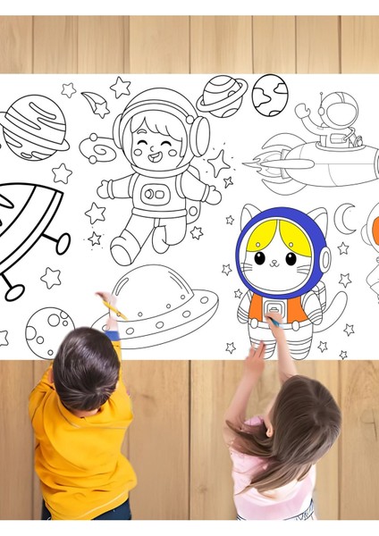 Uzay Kaşifleri 1 2.5 M Dev Boyama Kağıdı | Doğum Günü Partisi, Eğlenceli Oyuncak indirimleri