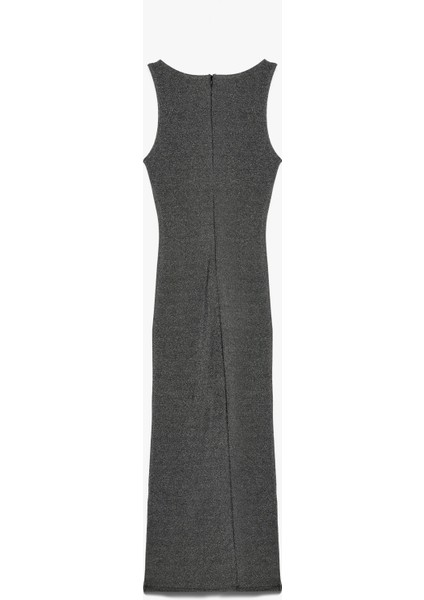 Kolsuz Bisiklet Yaka Taş Detaylı Slim Fit Elbise fırsatları