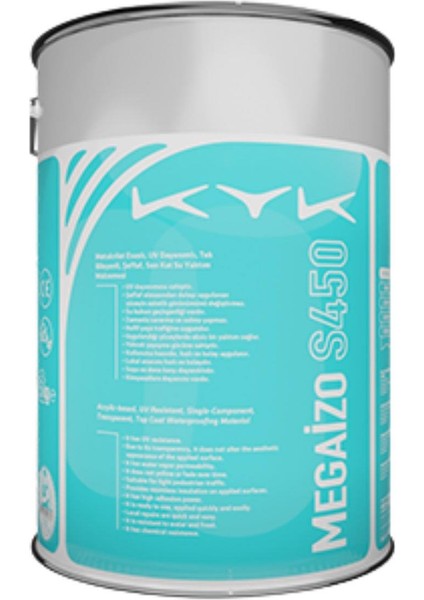 Megaizo S450 Tek Bileşenli Sıvı Şeffaf Camsı Kaplama 5kg.