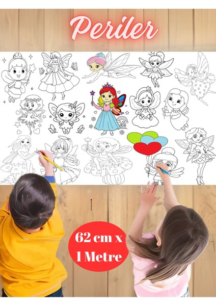 Periler-Meyve ve Sebzeler-Prensesler 3'lü Set 3m Dev Boyama Kağıdı | Eğitici Oyuncak Aktivitesi fiyatları