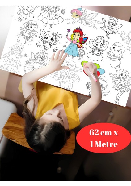 Periler-Meyve ve Sebzeler-Prensesler 3'lü Set 3m Dev Boyama Kağıdı | Eğitici Oyuncak Aktivitesi modelleri