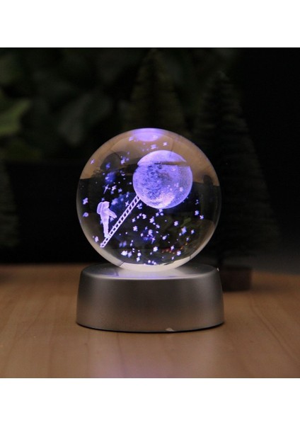 Ledli Usb'li Plastik Standlı Merdivenle Aya Çıkan Astronot Temalı Küre Renkli Rgb 3D Oda Gece Lamba modelleri