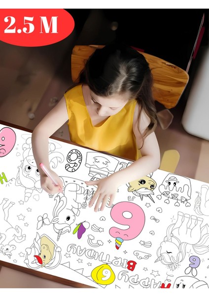6 Yaş Doğum Günü Partisi Unicorn Temalı Dev Boyama Kağıdı | Eğitici Oyuncak, Kitap, Hediye fiyatları