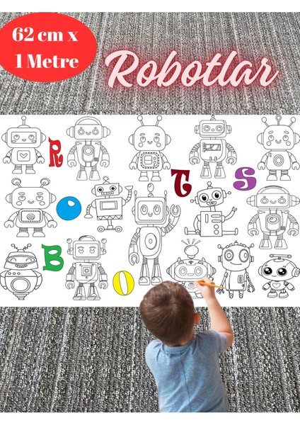 Robotlar-Su Altı-Taşıtlar 3m Dev Boyama Kağıdı | Eğitici Oyuncak Aktivitesi indirimleri