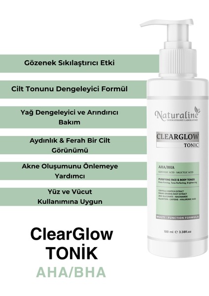 Clearglow Tonik Aha/bha Arındırıcı Yüz&vücut 100 ml fiyatları