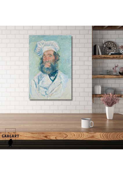 Tekli Dikey Kanvas Tablo Ünlü Eserler Claude Monet Der Koch Monsieur Paul