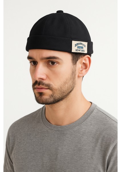 Brooklyn New York Etiketli Sokak Modası Tarzında Ayarlanabilir Siyah Erkek Docker Şapka modelleri