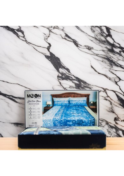 Premıum Yeşil Mavi Renk 102'DEN %100 Pamuk Çift Kişilik Nevresim Takımı Kutulu modelleri