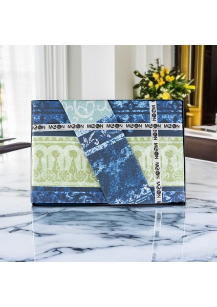 Premıum Yeşil Mavi Renk 102'DEN %100 Pamuk Çift Kişilik Nevresim Takımı Kutulu fırsatları