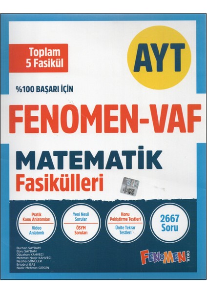 Fenomen Ayt Matematik Vaf Fasikülleri