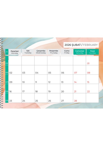 2026 Masaüstü Defter Planlama Takvimi 23X33 cm fiyatları