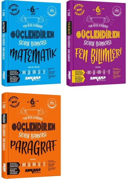 Ankara 2025 6. Sınıf Matematik + Fen Bilimleri + Paragraf Güçlendiren Soru Bankası Seti 3 Kitap Güncel Müfredat